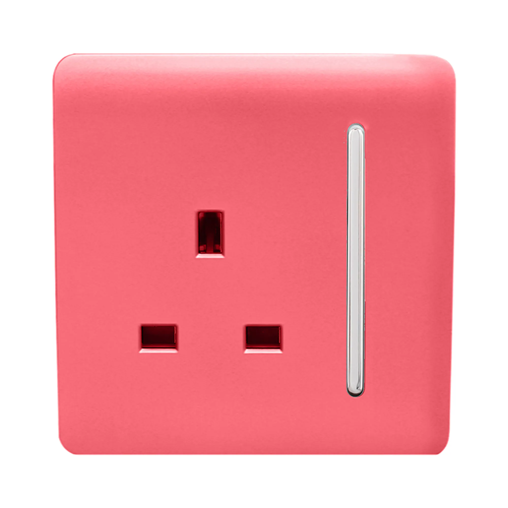 1 Gang 13Amp Switched Single Socket Strawberry